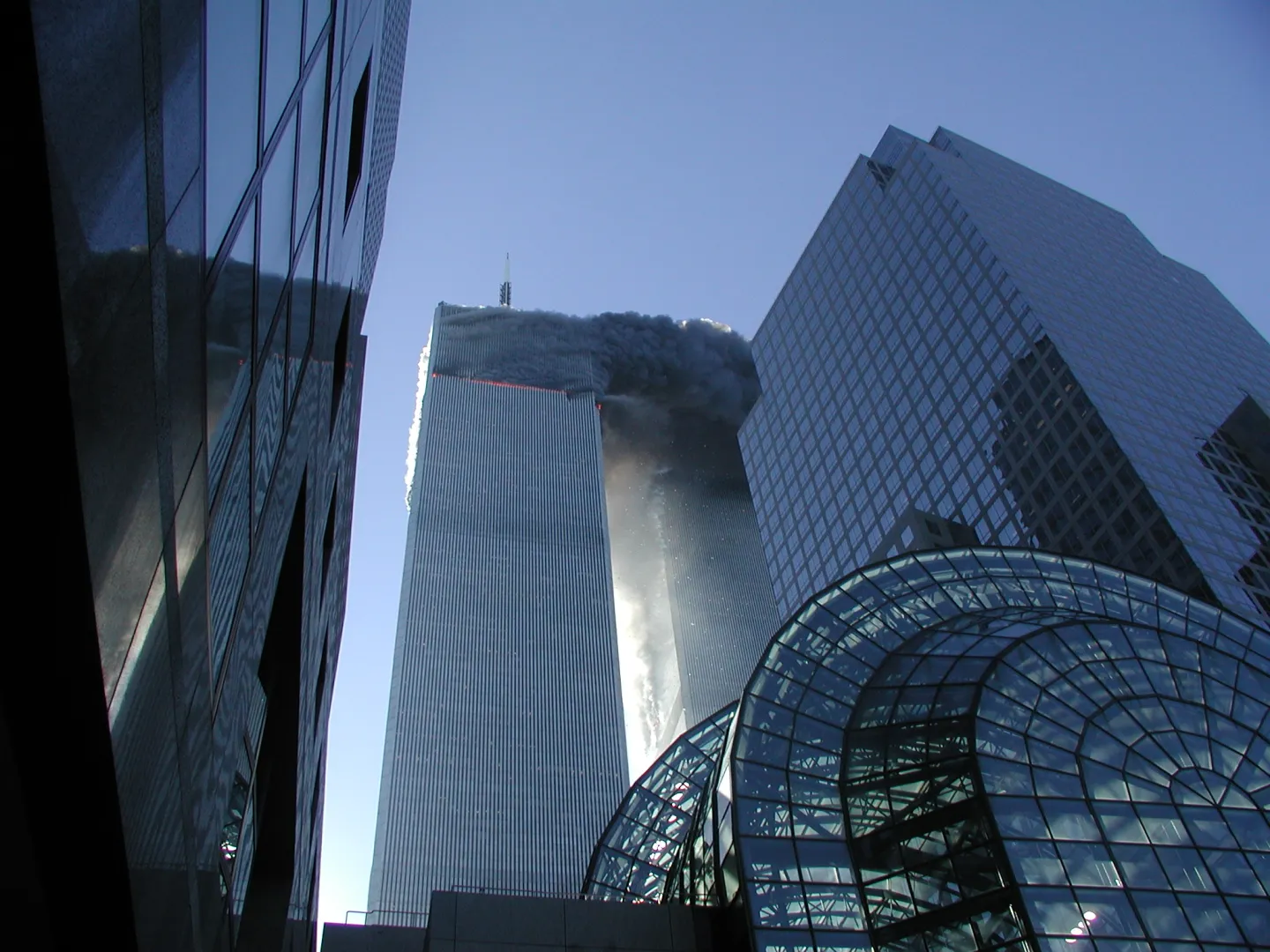 World Trade Center towers in New York during the attacks of September 11, 2001.