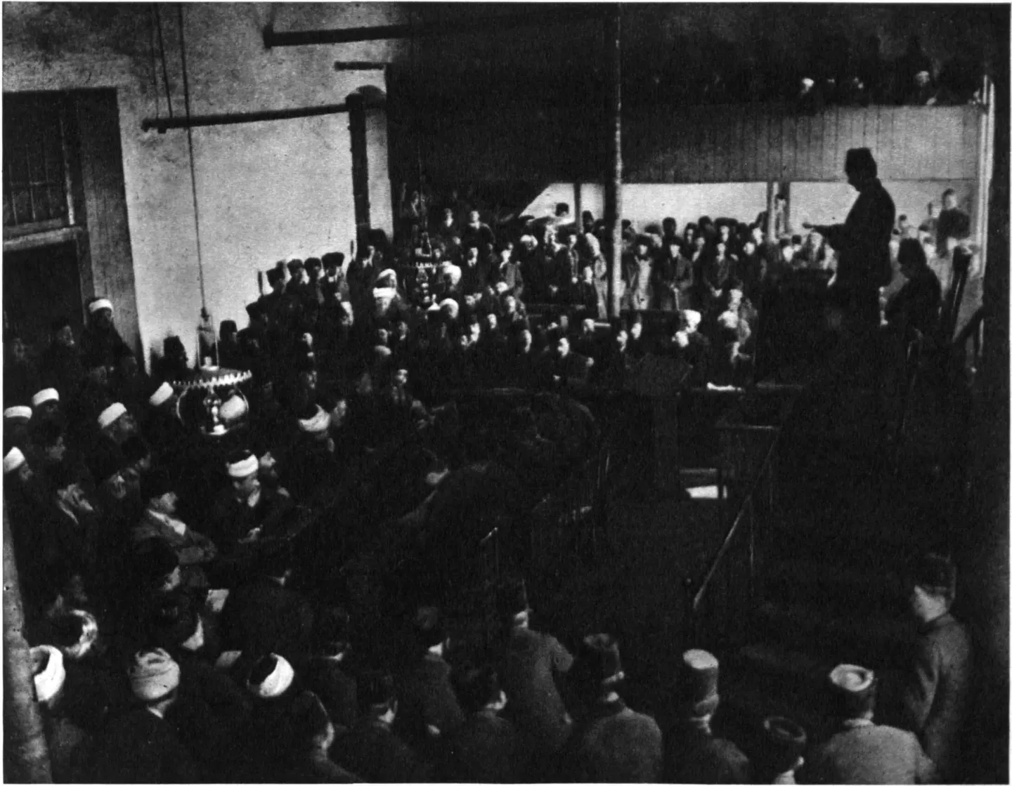 Mustafa Kemal addresses deputies inside the Grand National Assembly.