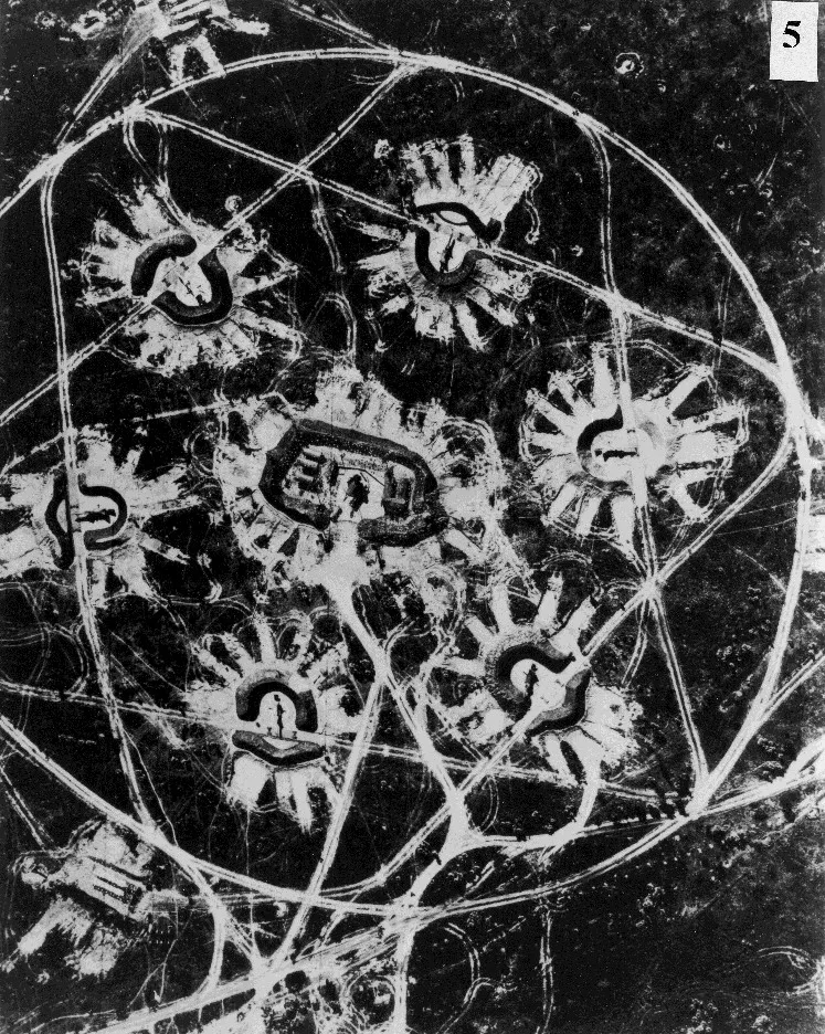 Reconnaissance image showing a Soviet SA-2 surface-to-air missile site in Cuba in 1962.