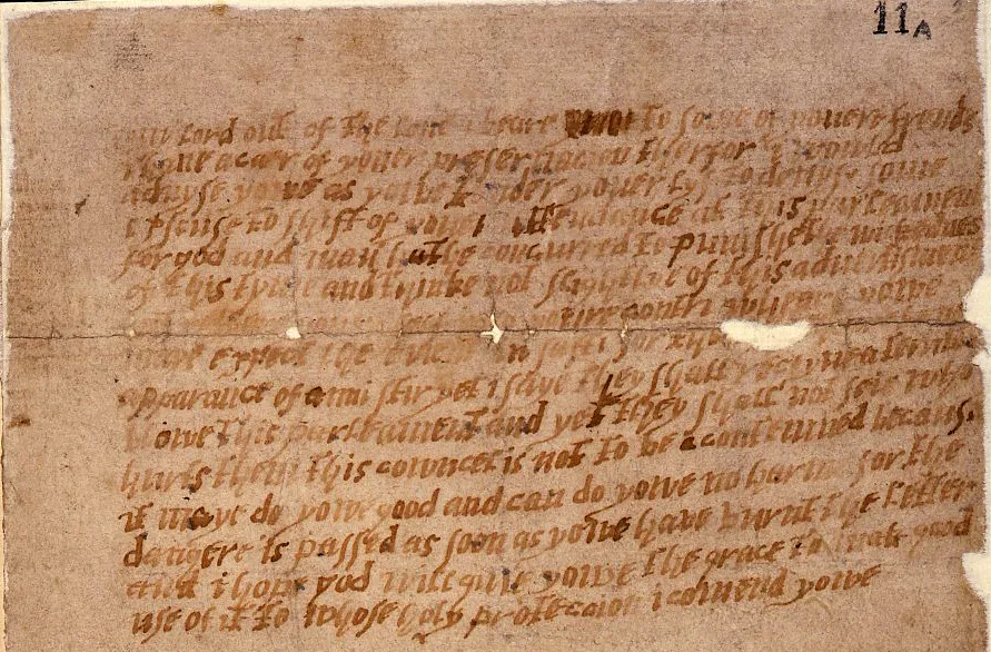 The handwritten Monteagle letter on a sheet of aged paper.
