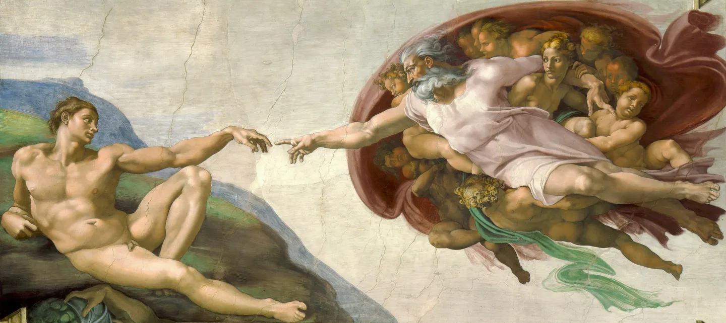 The Creation of Adam on Michelangelo’s Sistine Chapel ceiling.