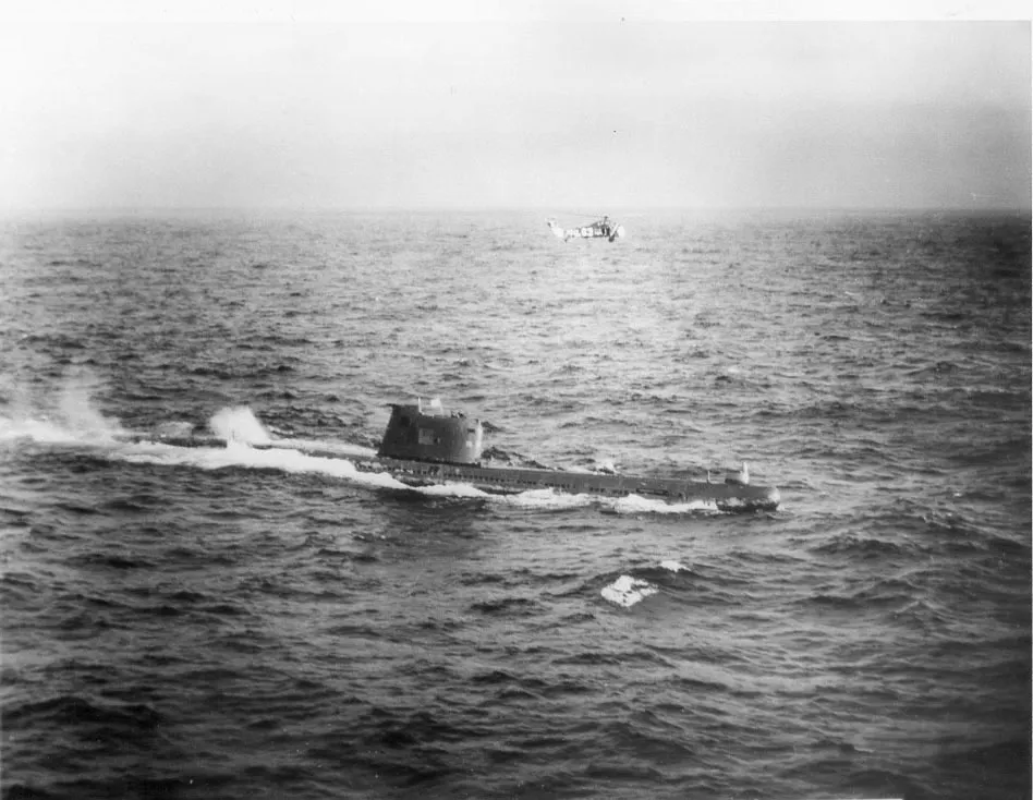 Soviet submarine B-59 photographed by the U.S. Navy on October 28–29, 1962.