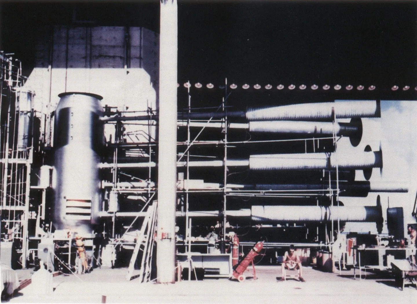 Large experimental installation and pipework at the Mike test site.