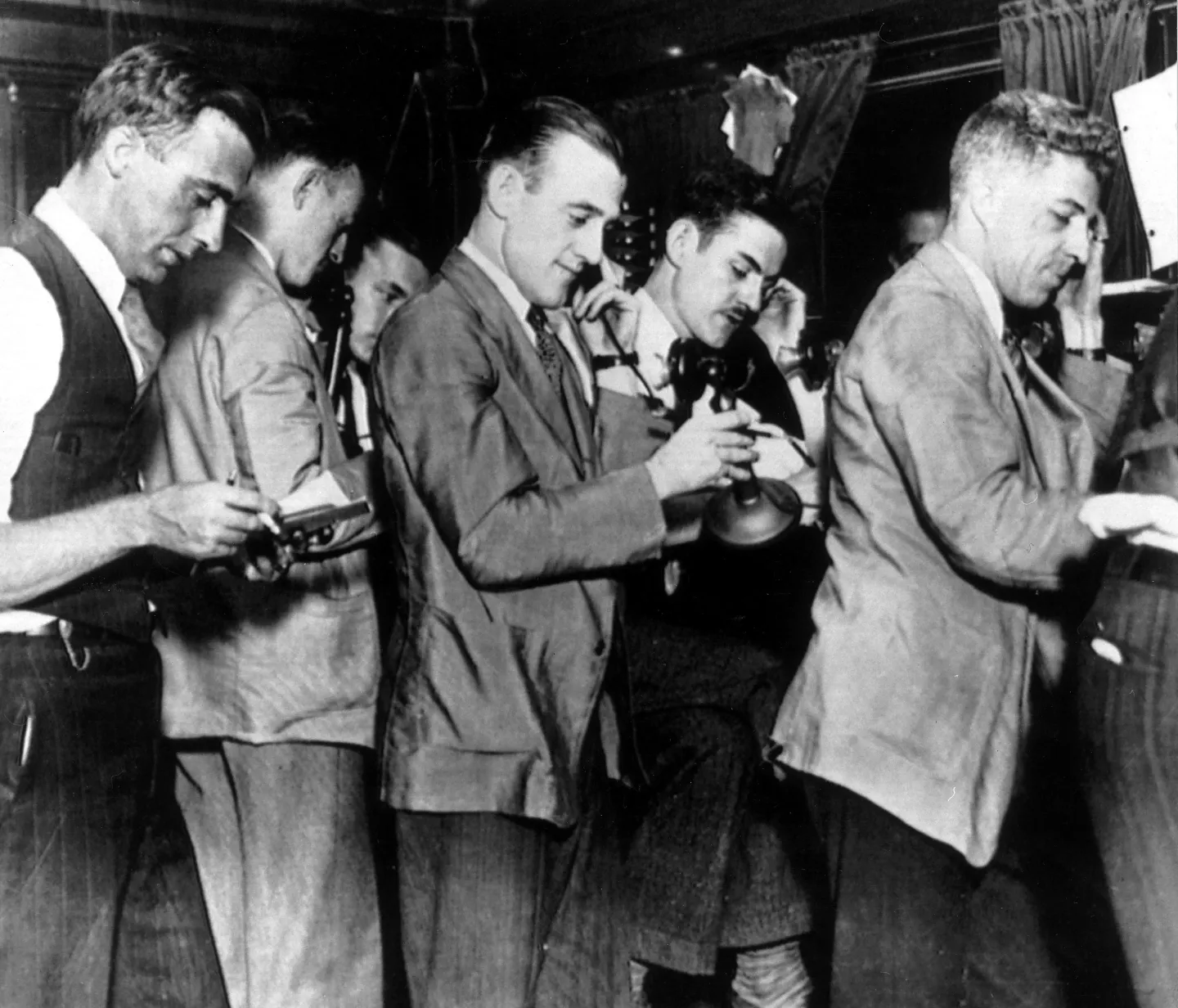 Stockbrokers working at the New York Stock Exchange on October 25, 1929.
