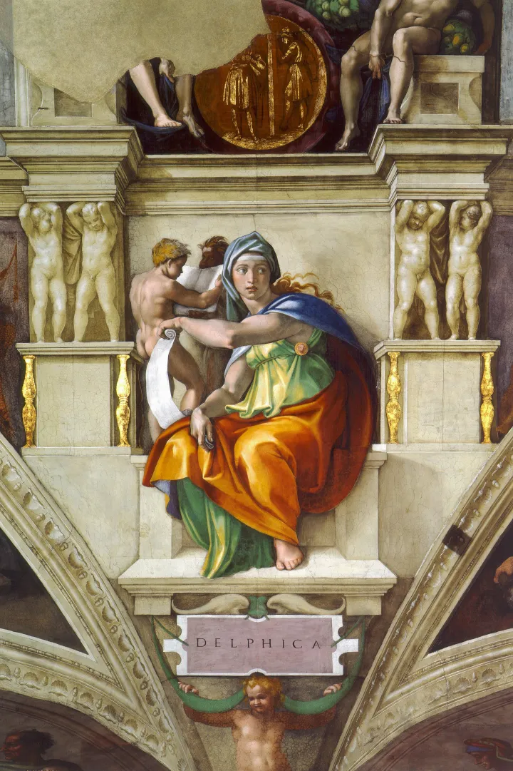 The Delphic Sibyl on Michelangelo’s Sistine Chapel ceiling.